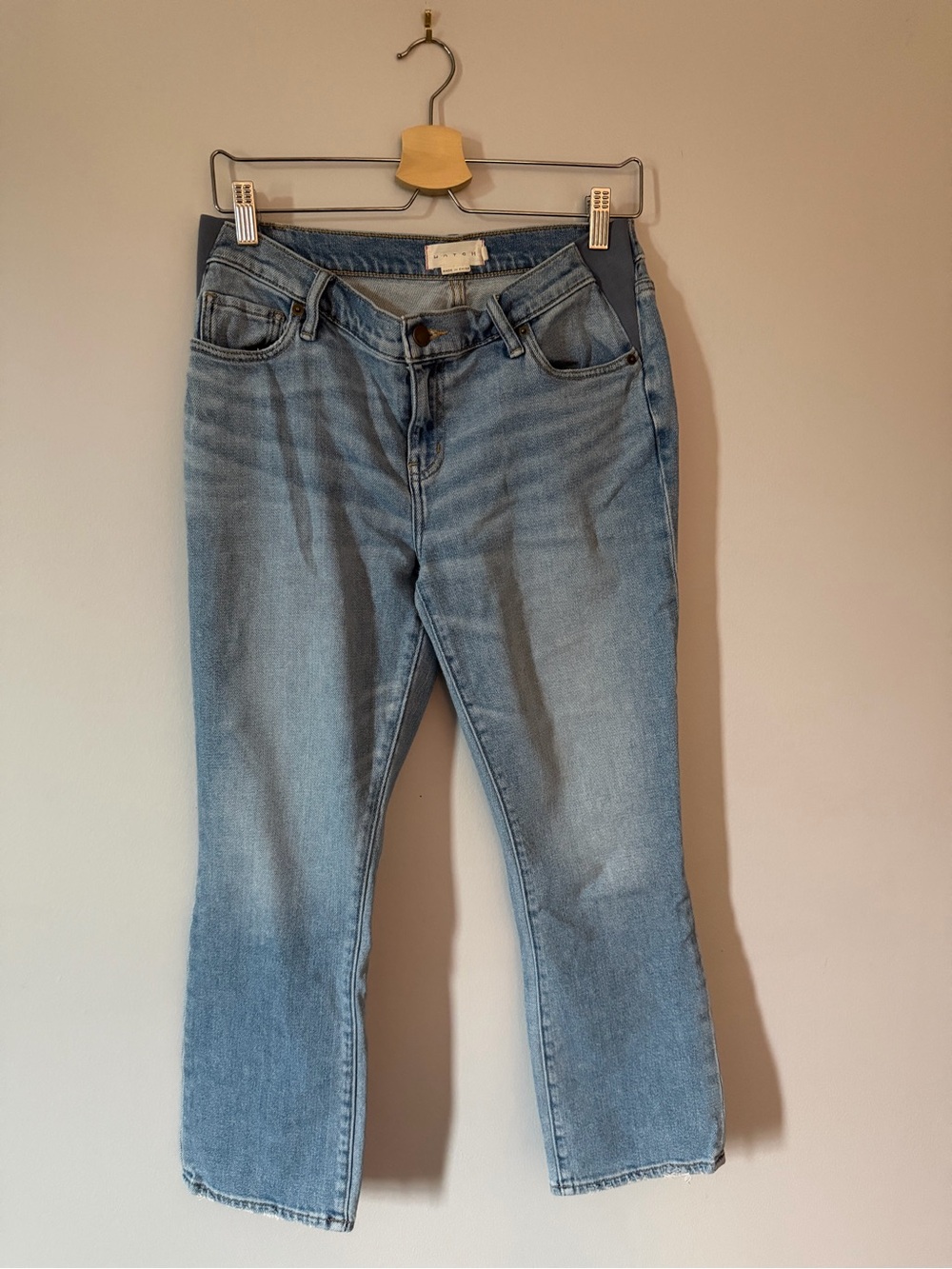 Hatch Maternity Light Wash Wide Leg Jeans size 26